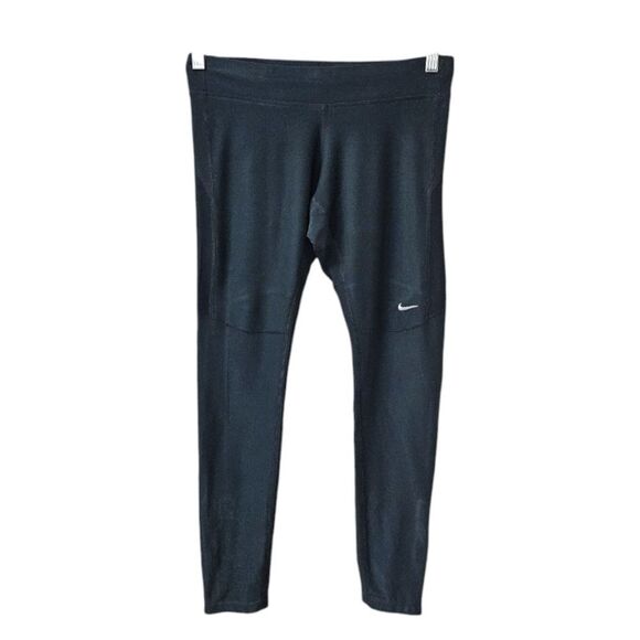 NIKE Women's Black Athletic Running Leggings Size M With Dri-Fit - Picture 2 of 15